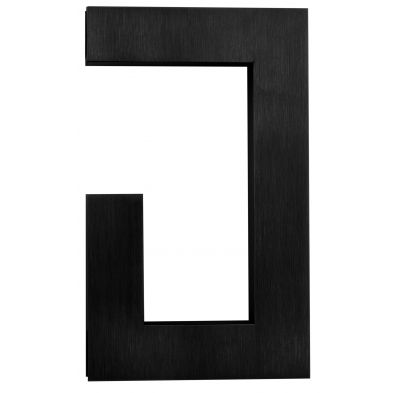 Flush pull rectangular open 100x60mm black