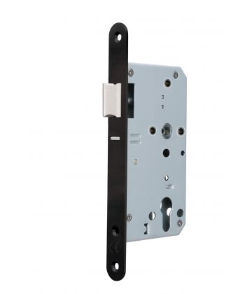 Fallenschloβ für Eingangstüre PZ72 We Stulp 24mm rund, schwarz